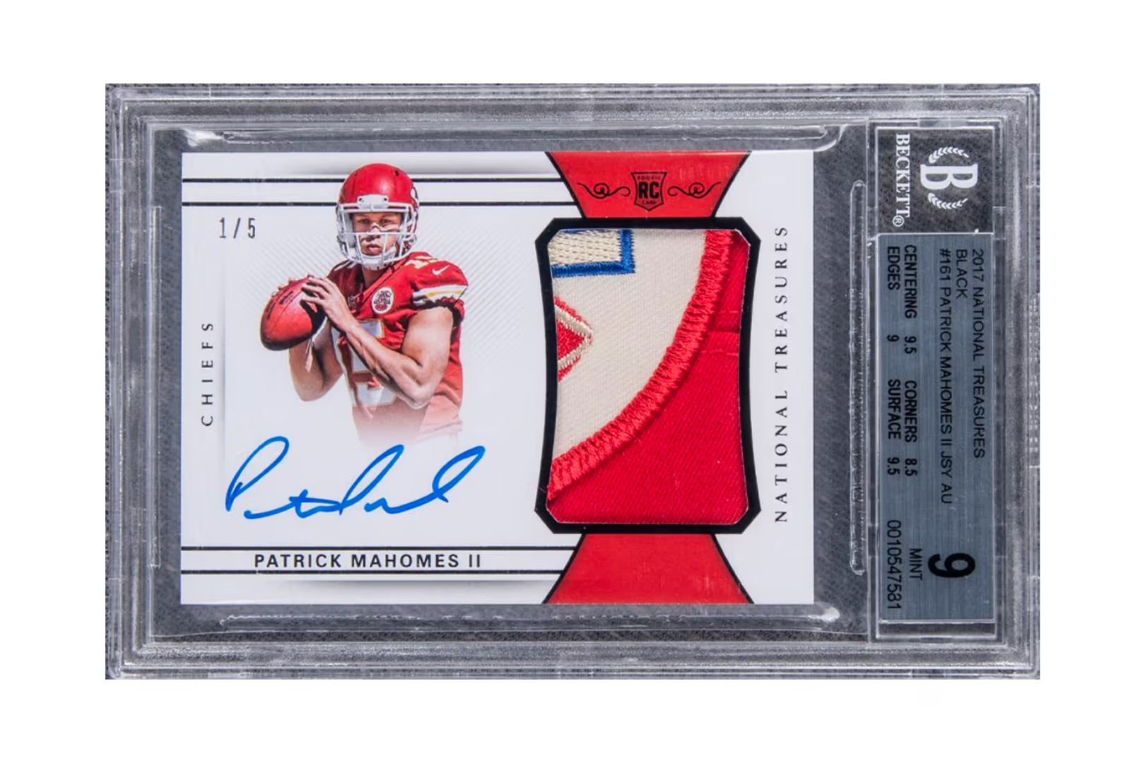 2020 National Treasure retailer Patrick Mahomes /99 BGS 9