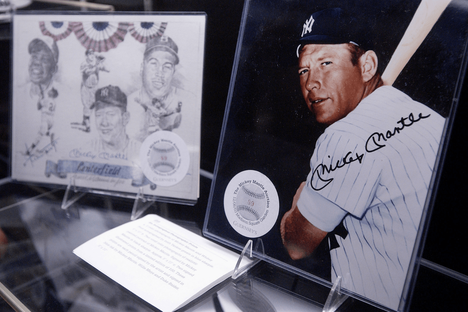 MICKEY MANTLE Signed Limited Edition Portrait Baseball Jersey