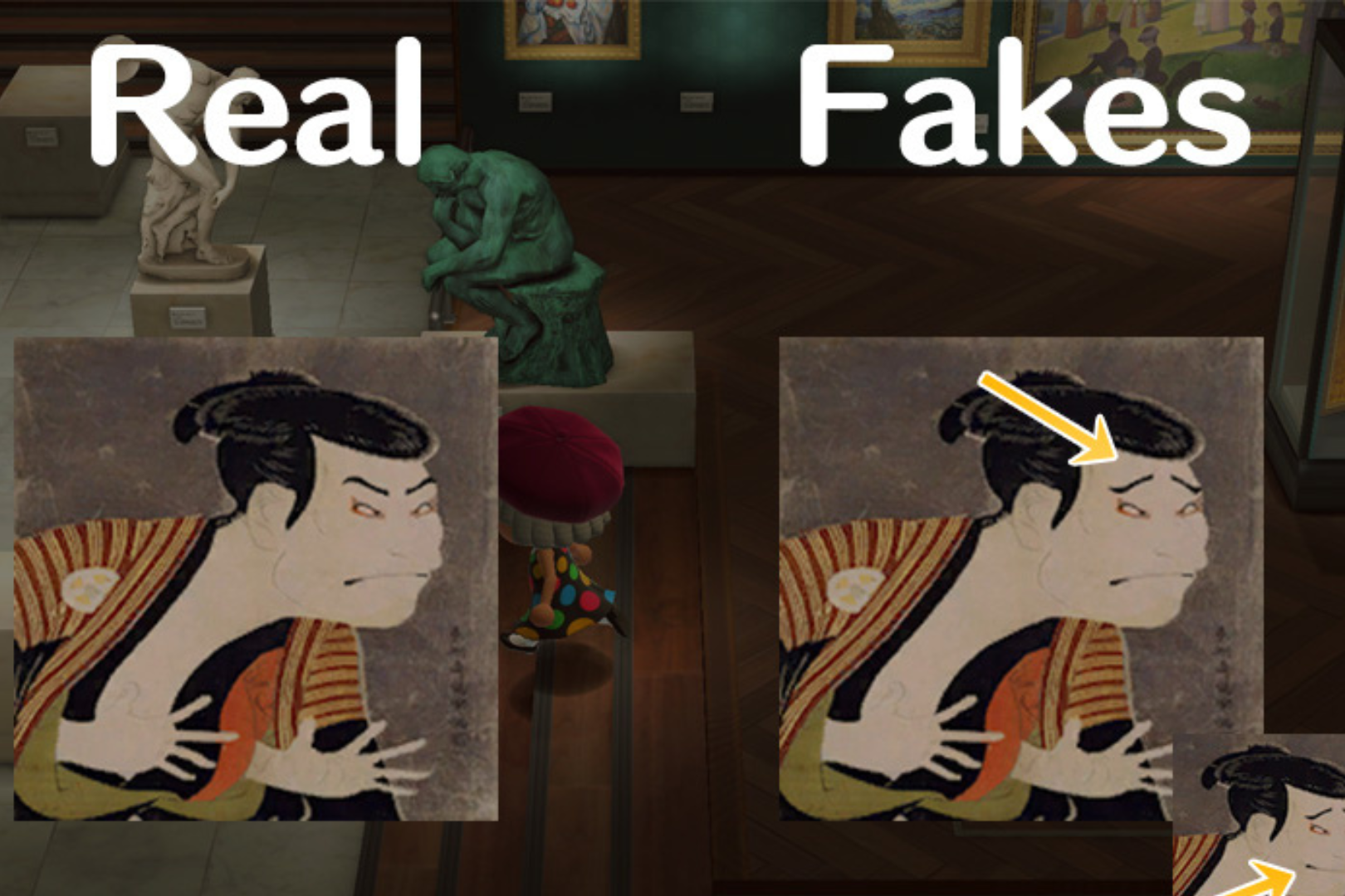 How to tell if the scary painting is real in Animal Crossing? Fan Arch