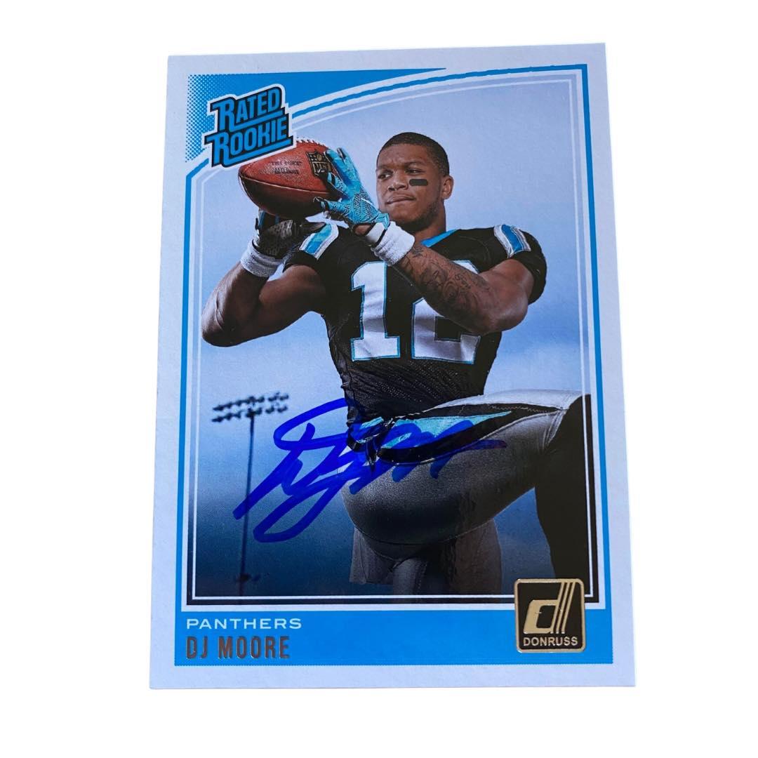 DJ Moore Signed 2018 Donruss #316 RC Rookie AUTO Panthers w/ JSA COA - Fan Arch