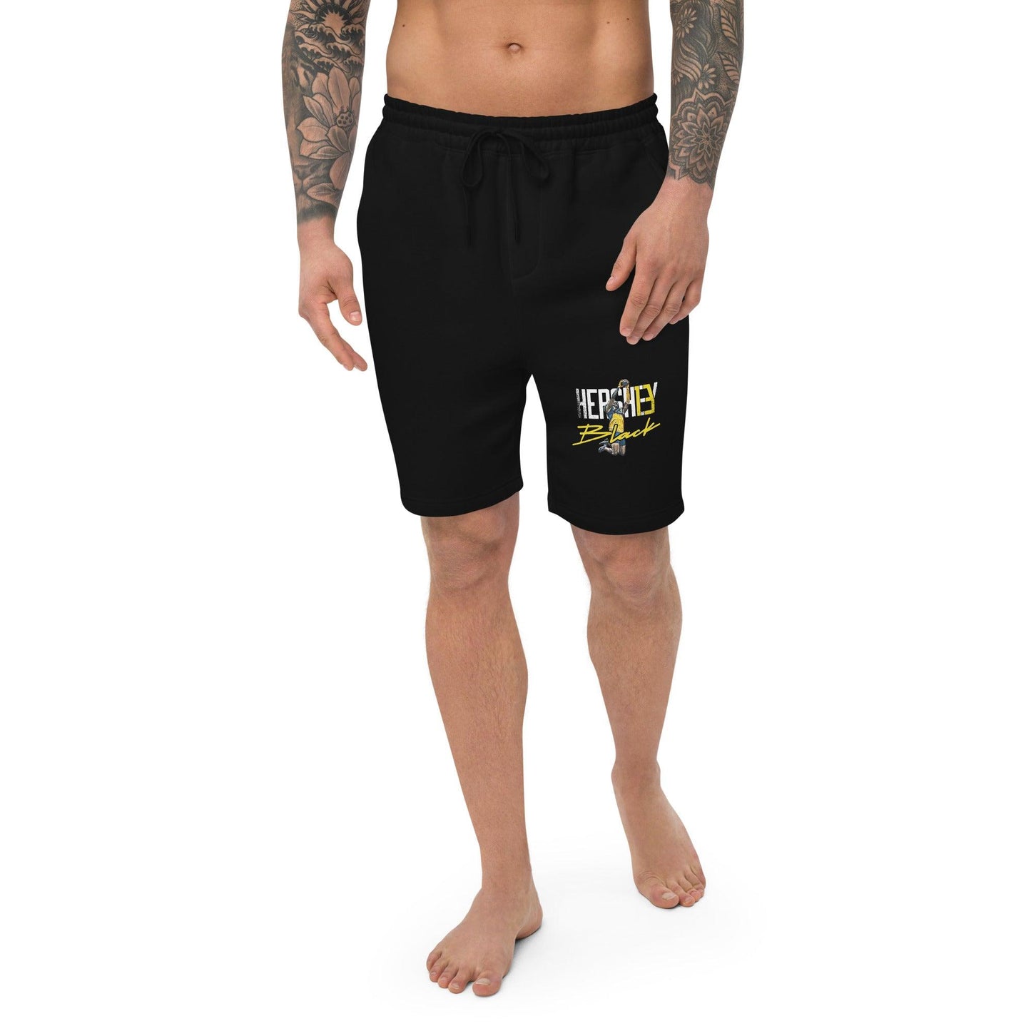 Hershey Black "Essentials" Men's fleece shorts - Fan Arch
