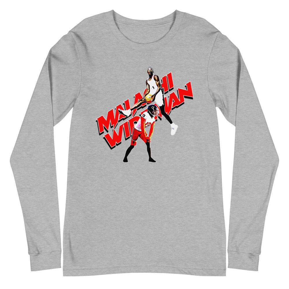 Malachi Wideman "Dual Threat" Long Sleeve Tee - Fan Arch