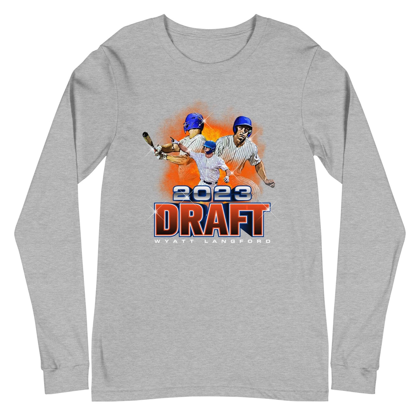 Wyatt Langford "MLB Draft" Long Sleeve Tee - Fan Arch
