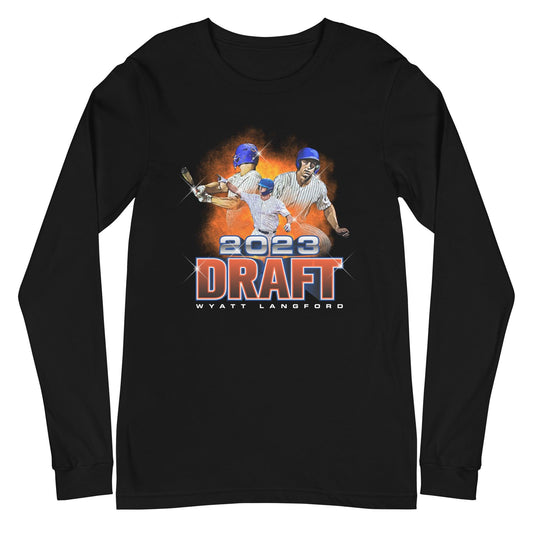 Wyatt Langford "MLB Draft" Long Sleeve Tee - Fan Arch