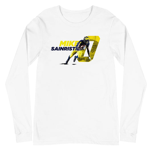 Mike Sainristil "Gameday" Long Sleeve Tee - Fan Arch