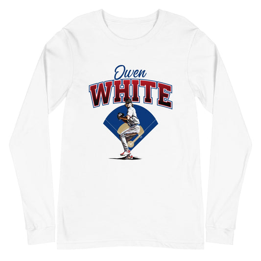 Owen White “Essential” Long Sleeve Tee - Fan Arch