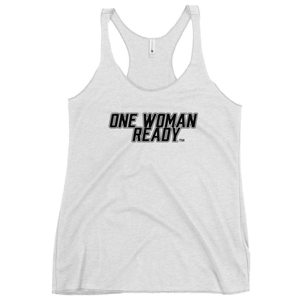 Edmond Robinson Jr. "One Women Ready" Women's Racerback Tank Top - Fan Arch