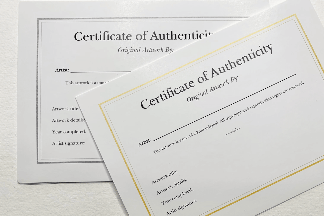 Can I make my own certificate of authenticity? - Fan Arch