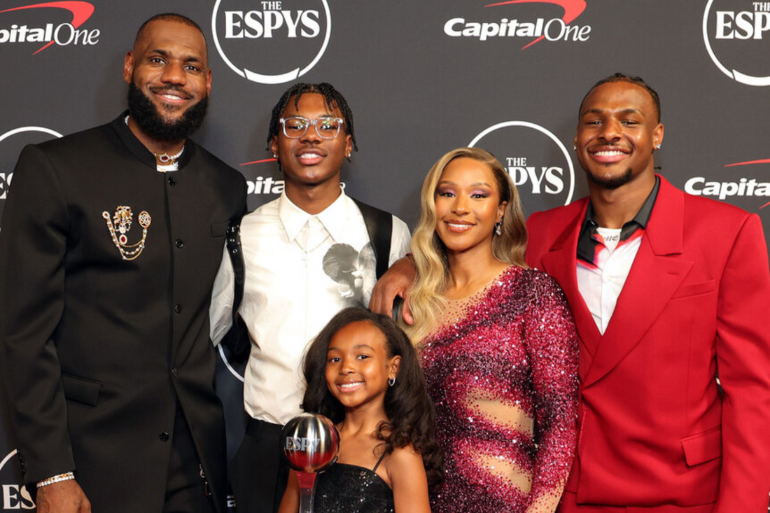 How many kids does LeBron James have with his wife?