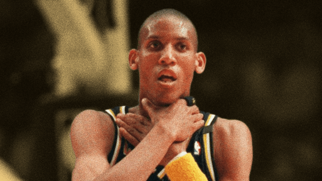 What prompted Pacers legend Reggie Miller to do the choke sign?