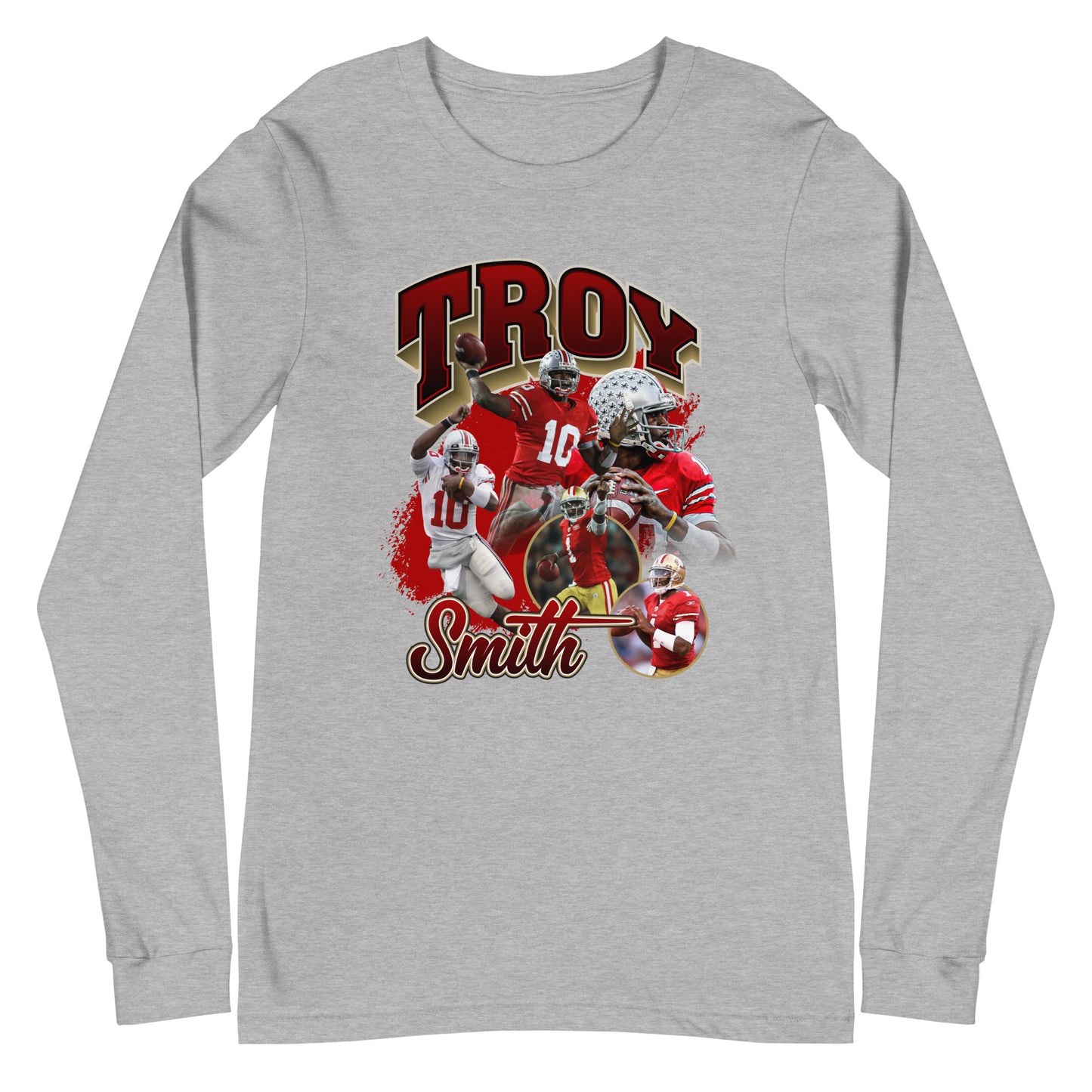 Troy Smith "Vintage" Long Sleeve Tee - Fan Arch