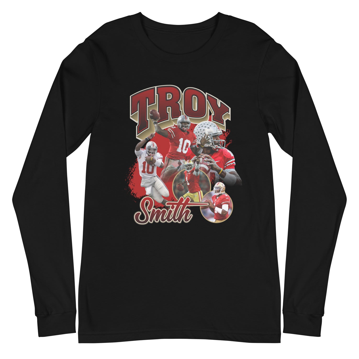 Troy Smith "Vintage" Long Sleeve Tee - Fan Arch