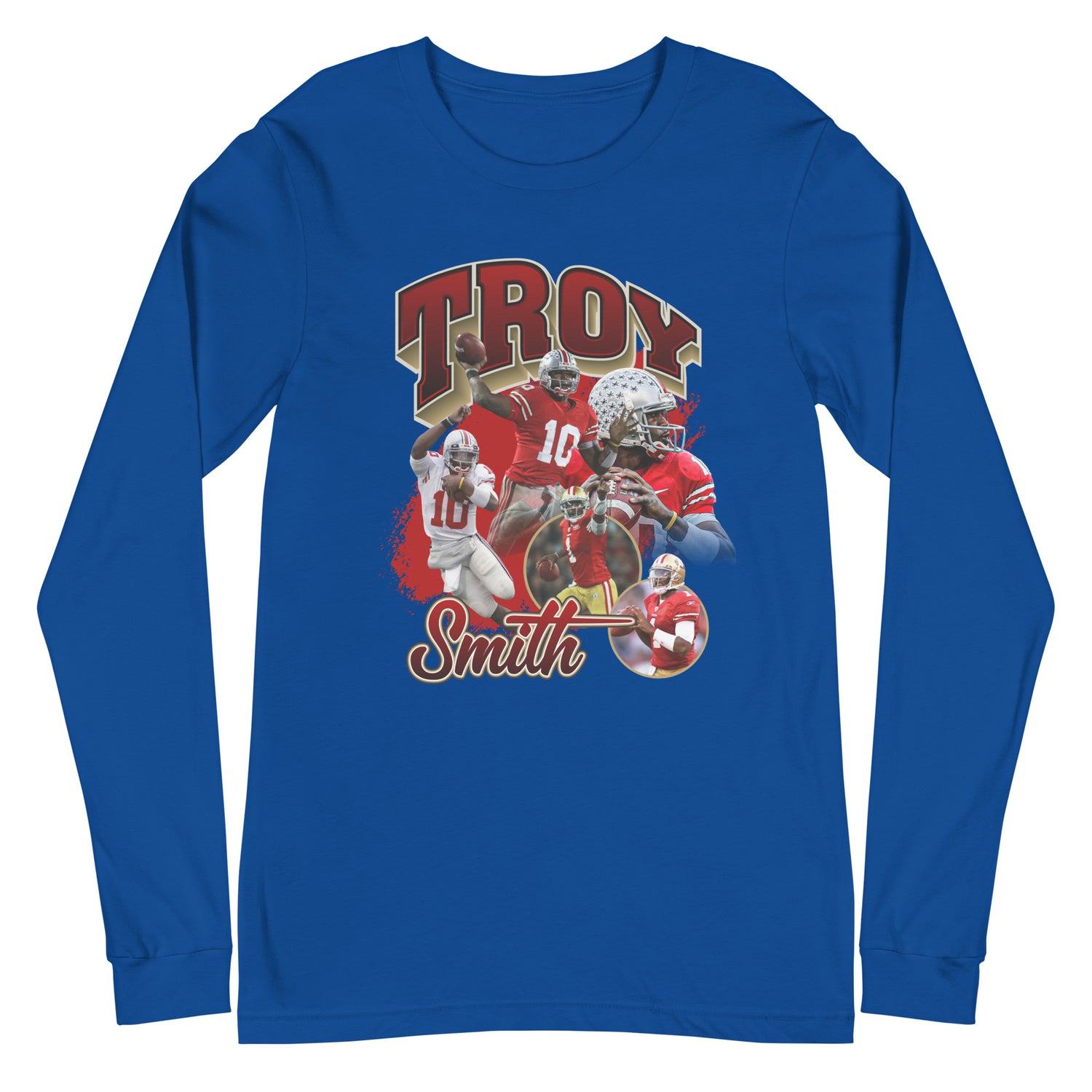 Troy Smith "Vintage" Long Sleeve Tee - Fan Arch