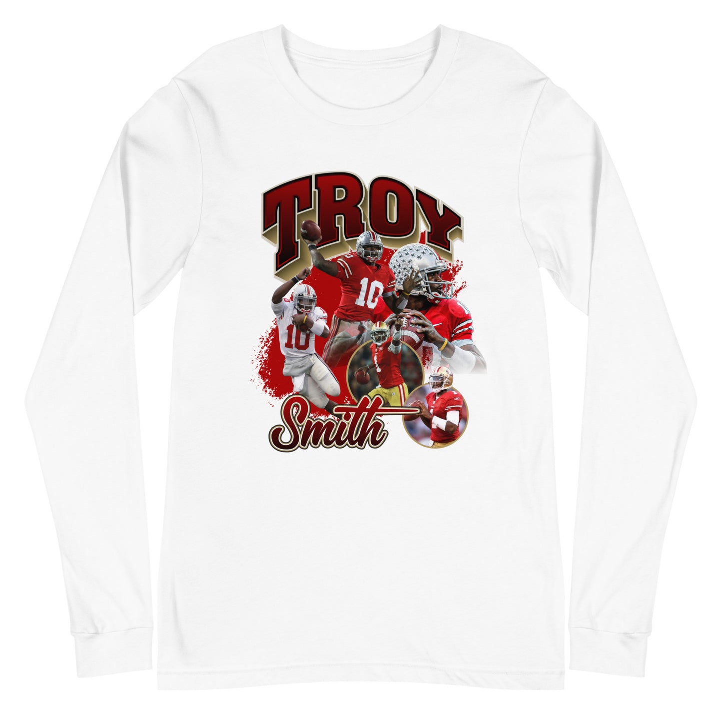 Troy Smith "Vintage" Long Sleeve Tee - Fan Arch