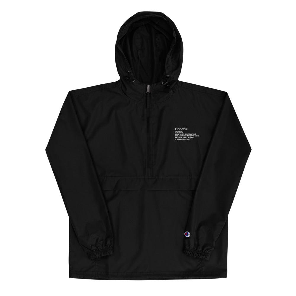 JR Embroidered Champion Packable Jacket - Fan Arch